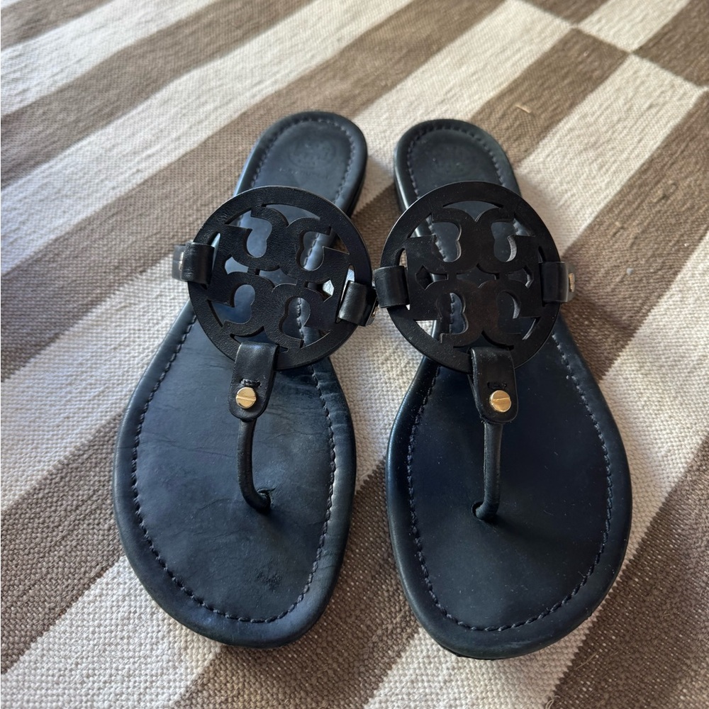 Matte Black Tory Burch Sandals